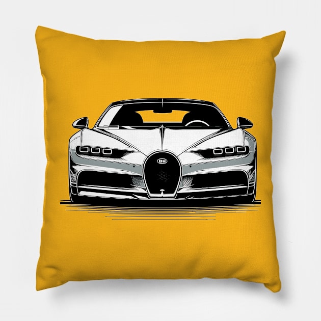Bugatti Chiron Pillow by Vehicles-Art