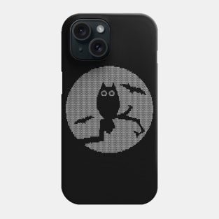 Ugly Halloween Sweater Owl and Moon Design Phone Case