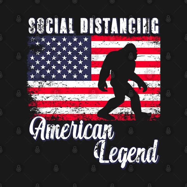 Social Distancing American Legend Bigfoot by RKP'sTees