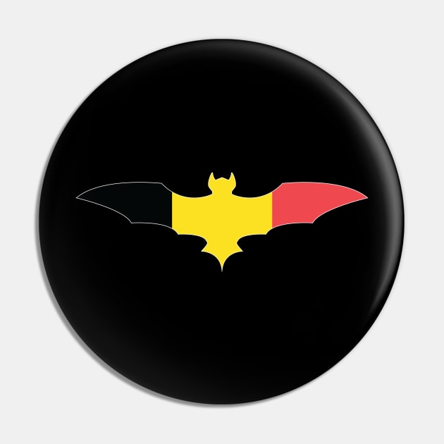 Belgium Bat Flag Pin by Wickedcartoons