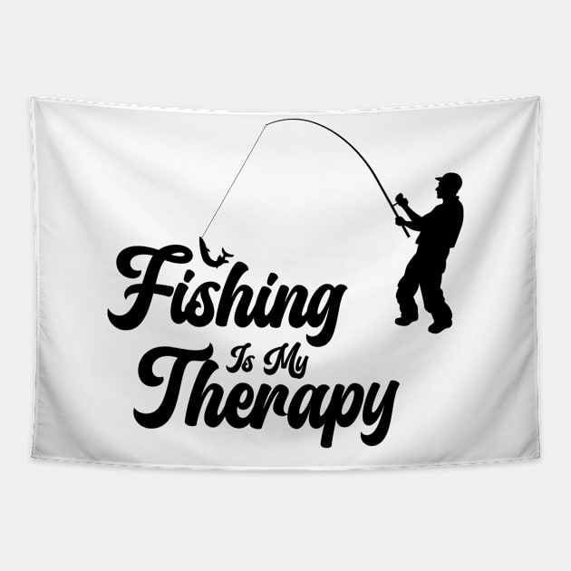 Fishing Is My Therapy Tapestry by NICHE&NICHE