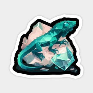 Green Crystal Lizard Magnet