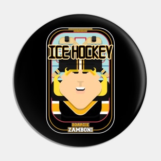 Ice Hockey Black and Yellow - Boardie Zamboni - Hazel version Pin