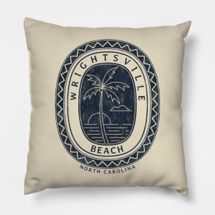 Wrightsville Beach, NC Summertime Vacationing Palm Tree Beach View Pillow