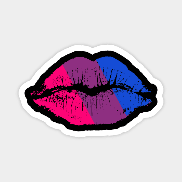 Bi Pride Flag LGBT Party Retro Lips Magnet by Kaileymahoney