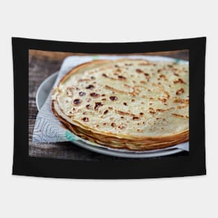 Stack of thin fine pancakes Tapestry