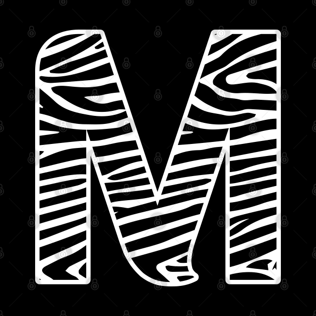 Zebra Print Letter M by Fusti