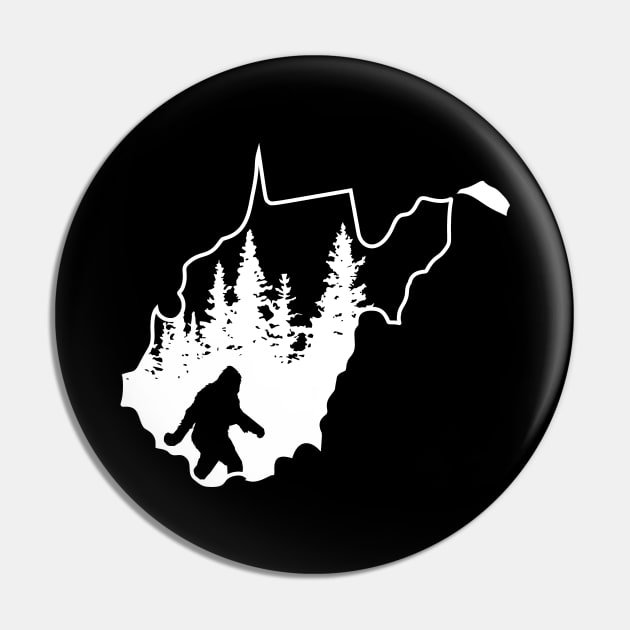 West Virginia Bigfoot Gift Pin by Tesszero