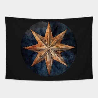 Star of Night - Nautical Compass Star Tapestry