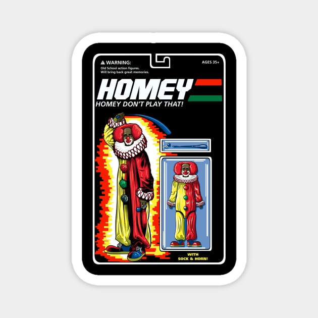 Homey The Clown-Action Figure Magnet by BlackActionTeesOnDemand