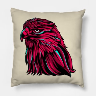 angry eagle head feather Pillow