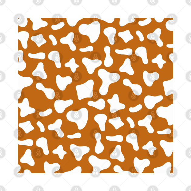 Caramel White Dairy Cow Print Pattern by Cow Print Stuff