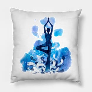 Yoga blue Pillow