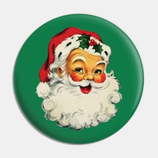 Santa with some Holly on his hat Pin