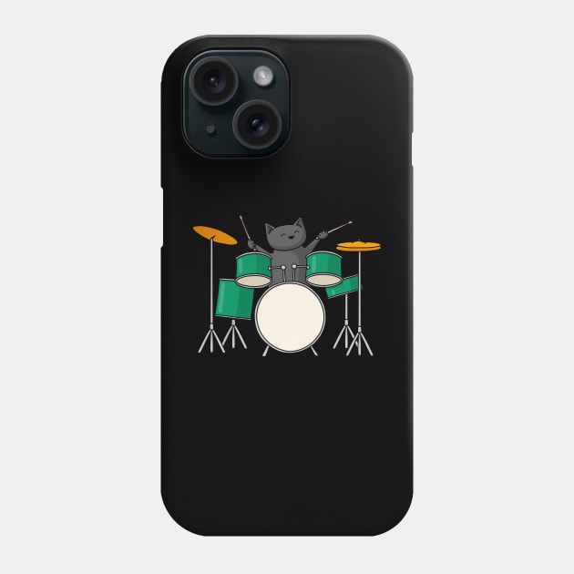 Drummer Cat Phone Case by Doodlecats 