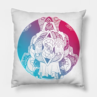 Dual Color Circle of Ornament Pillow