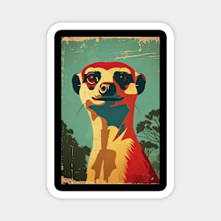 Smiling retro meerkat Magnet