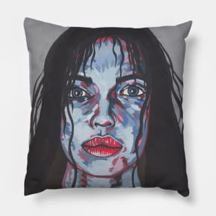 Spooky dead gouache mermaid Pillow