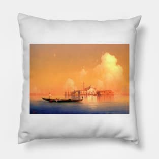 View of Venice from Lido, Ivan Aivazovsky Pillow