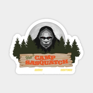 Visit Camp Sasquatch - Camping Moon Bigfoot Design v1 Magnet