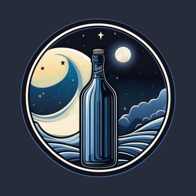 moon light with bottle in the mars by AhmedPrints