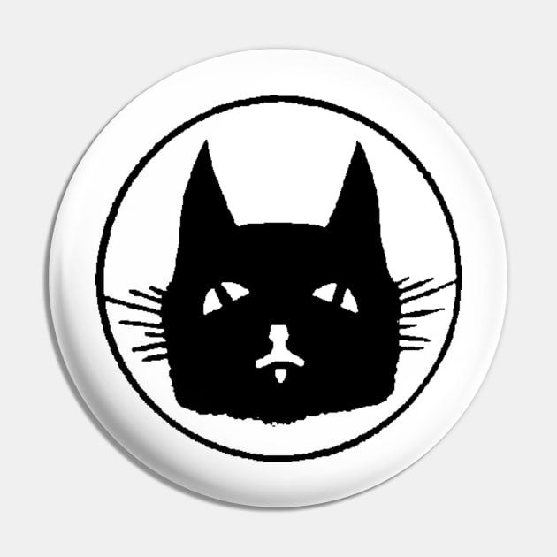 Black Cat Face Pin by Mollie