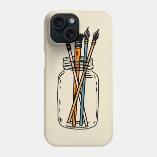 Art Teacher/Student Paint Brushes In A Clear Mason Jar Phone Case