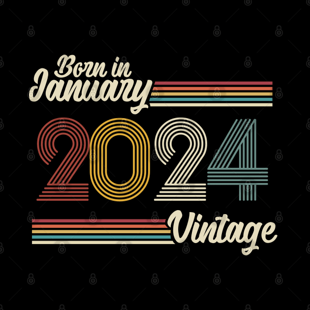 Vintage Born in January 2024 by Jokowow