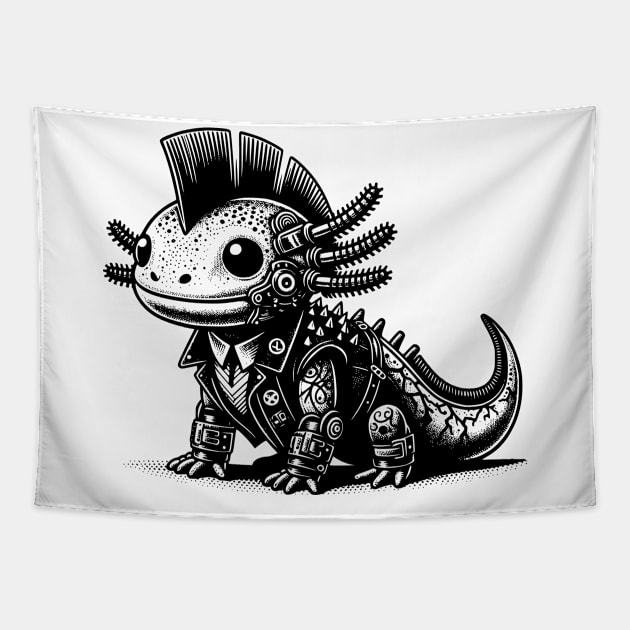 Gothic Punk Axolotl Tapestry by DreamSage