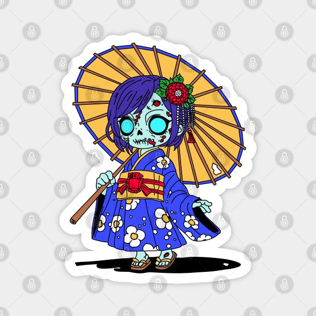 Cute Japanese Zombie Magnet by H. R. Sinclair