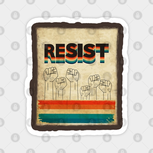 Retro Vintage Resist Magnet by Eclecterie