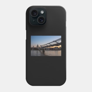 Thames River Sunrise Millennium Bridge London UK United Kingdom Phone Case