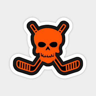 SKULL AND CROSSED HOCKEY STICKS Magnet