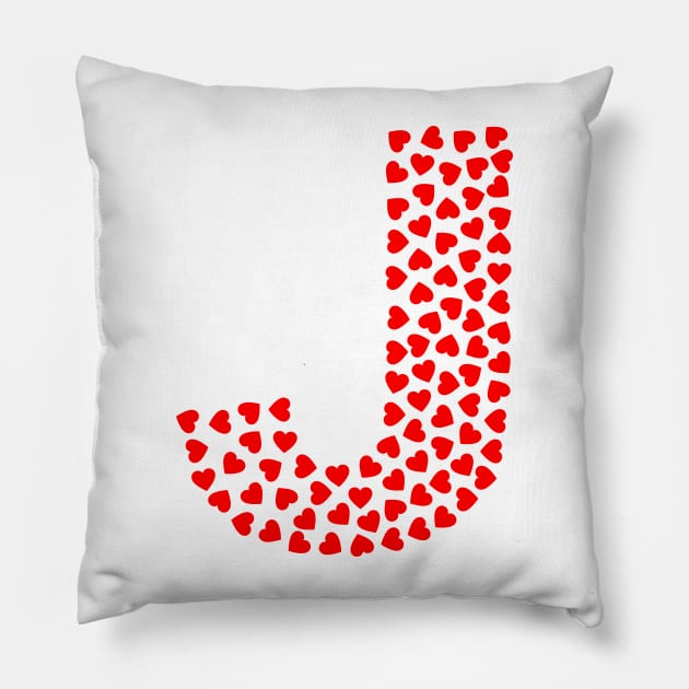 Letter J Heart Shape Initial Pillow by Sanu Designs