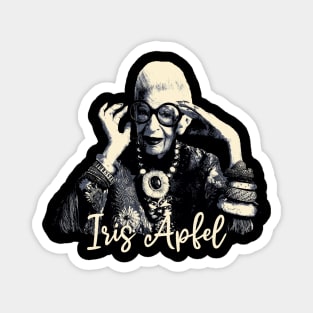 Iris Apfel Retro Graphic Art Magnet