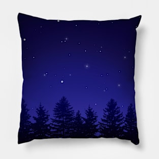 Night sky forest Pillow