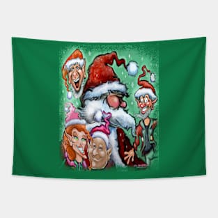 Santa Claus and Christmas Elves Tapestry