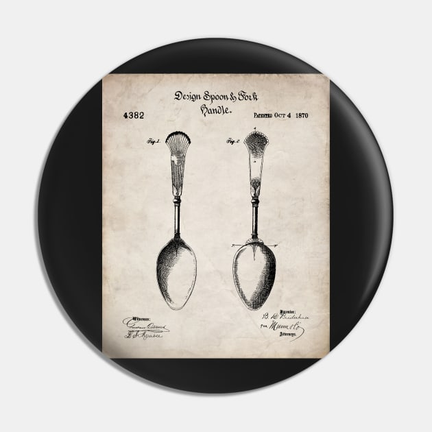 Kitchen Spoon Patent - Cooking Baker Kitchen Decor Art - Antique Pin by patentpress