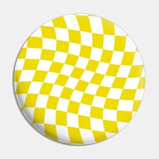 Twisted Checkered Square Pattern - Yellow Tones Pin