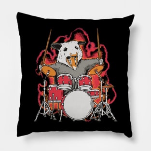Crazy Possum playing Drums Pillow
