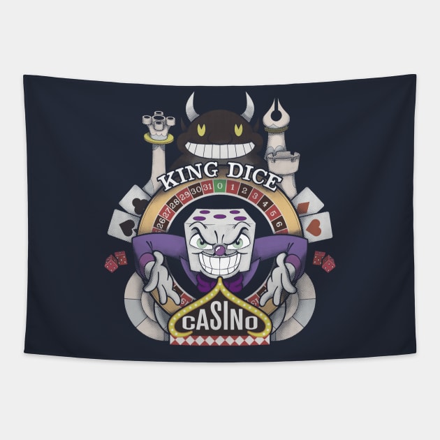 Cuphead King Dice Casino Tapestry by MetalZebra