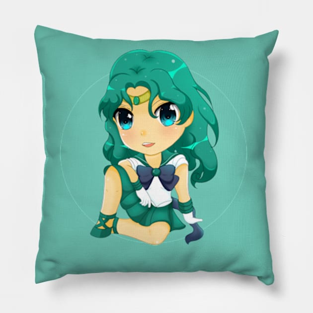 Sailor Neptune Pillow by Crystal Hanley Art