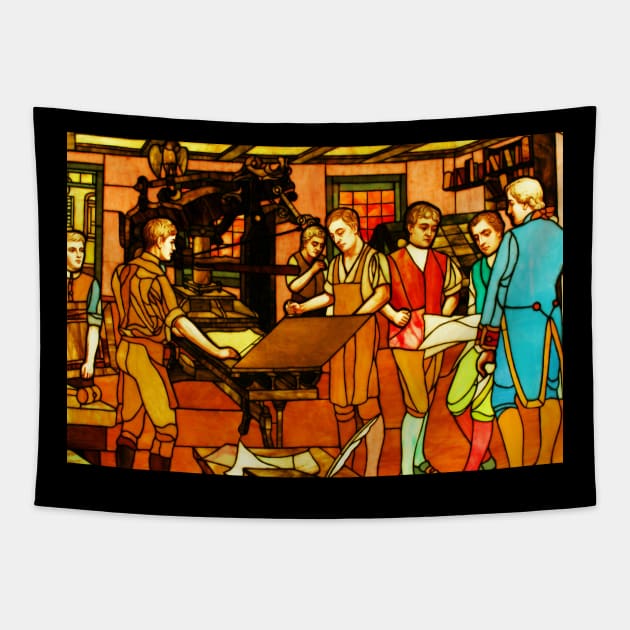 Printer's Workshop Tapestry by thadz