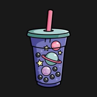 Kawaii Bubble Tea in Space T-Shirt