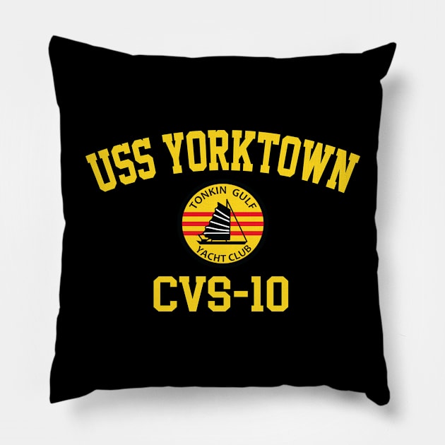 USS Yorktown CVS-10 Tonkin Gulf Yacht Club Pillow by Tonkin Gulf Yacht Club
