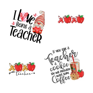 Retro Teacher Valentine Stickers Pack T-Shirt