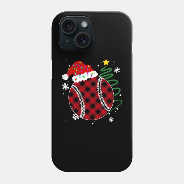 Buffalo Red Plaid Baseball Christmas Sport Xmas Pajama Phone Case by Sincu