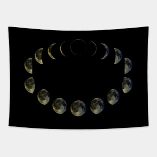 Rainbow Celestial Moon Phases Tapestry