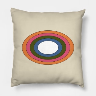 Vintage Retro Rainbow Ellipse Pillow