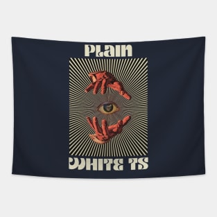 Hand Eyes Plain White Ts Tapestry